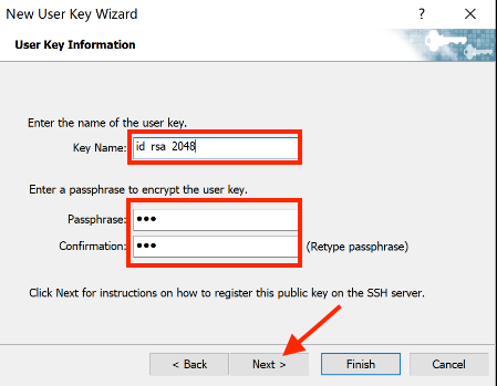 xshell set key information